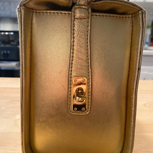 RARE Lulu Guinness Gold Box Purse - Picture 4 of 10